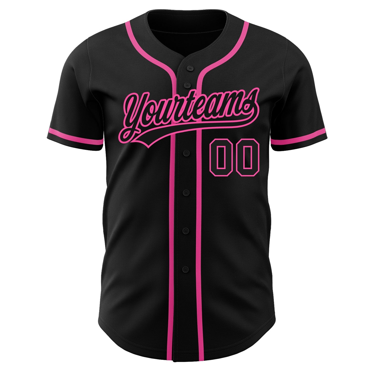Custom Black Black-Pink Authentic Baseball Jersey - Sky-Custom