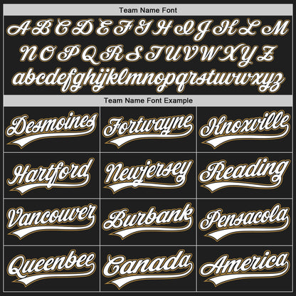 Custom Black White-Old Gold Authentic Baseball Jersey - Sky-Custom