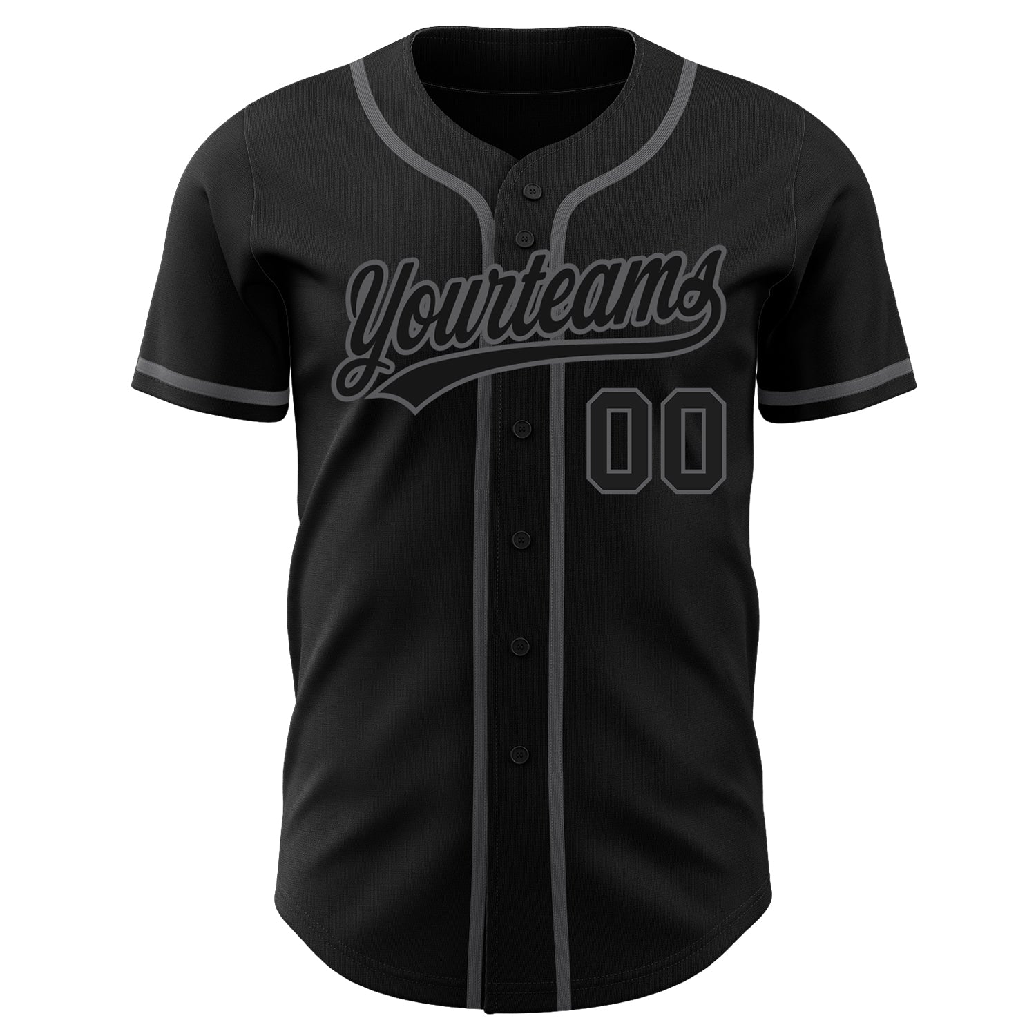 Custom Black Black-Steel Gray Authentic Baseball Jersey - Sky-Custom