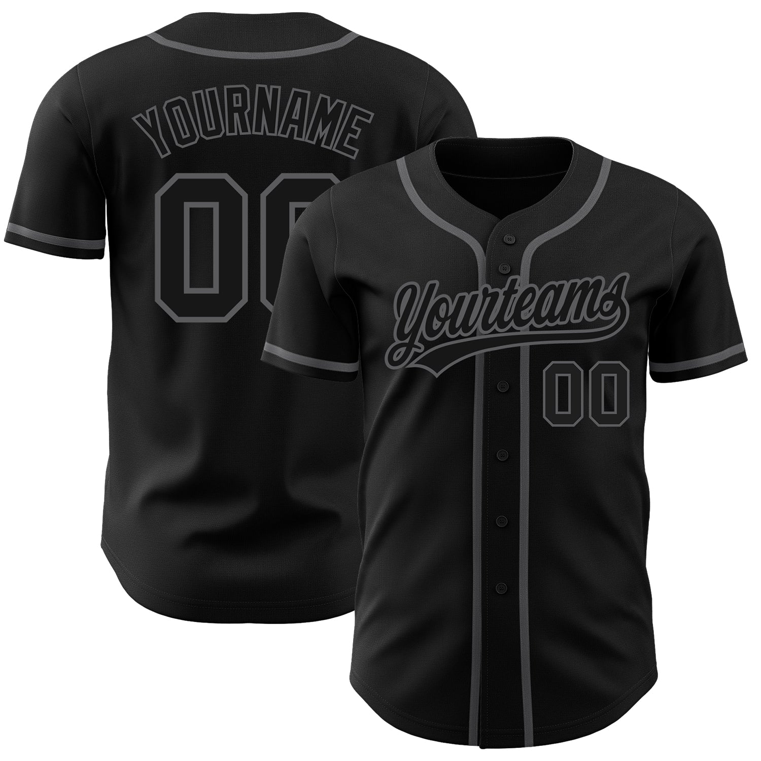 Custom Black Black-Steel Gray Authentic Baseball Jersey - Sky-Custom
