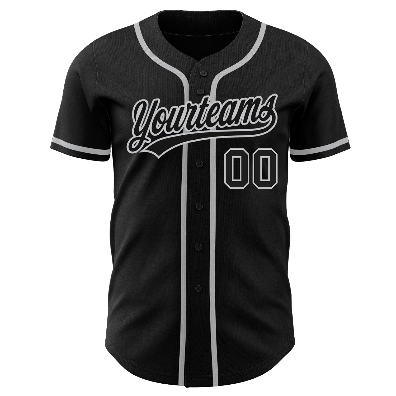 Custom Black Black-Gray Authentic Baseball Jersey - Sky-Custom