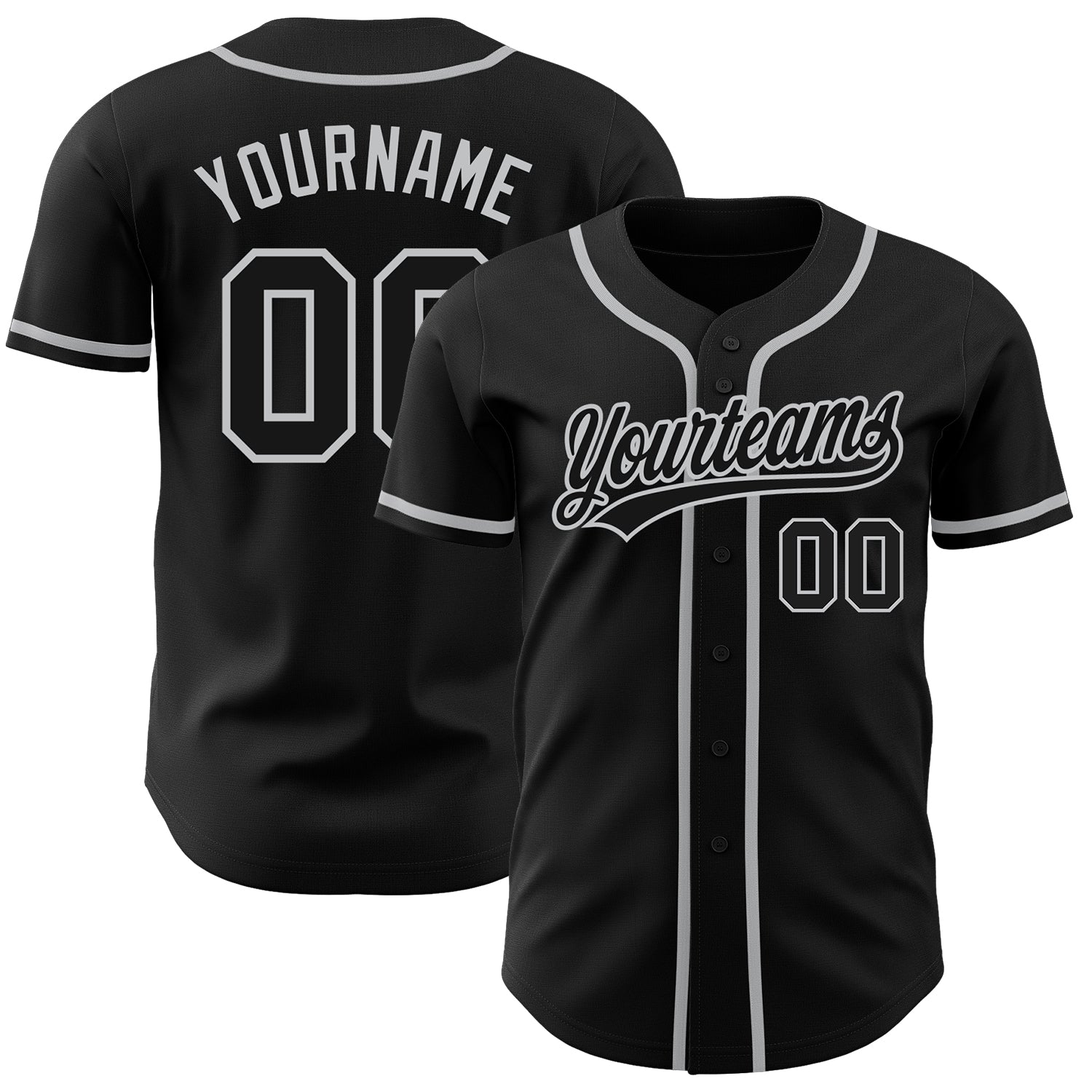 Custom Black Black-Gray Authentic Baseball Jersey - Sky-Custom