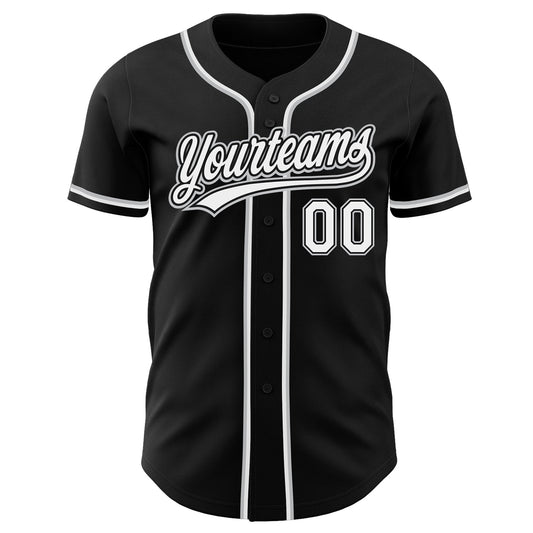 Custom Black White-Gray Authentic Baseball Jersey - Sky-Custom