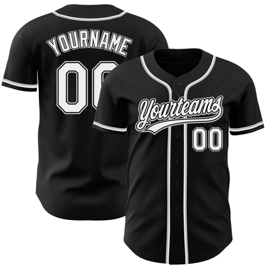 Custom Black White-Gray Authentic Baseball Jersey - Sky-Custom