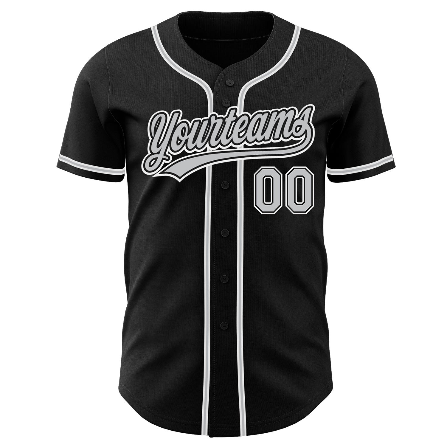 Custom Black Gray-White Authentic Baseball Jersey - Sky-Custom