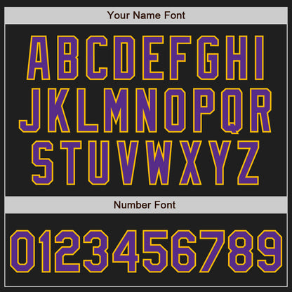 Custom Black Purple-Gold Authentic Baseball Jersey - Sky-Custom