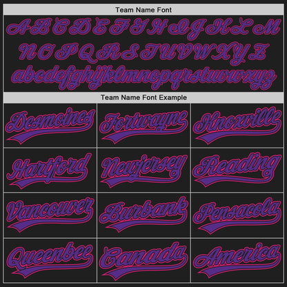 Custom Black Purple-Hot Pink Authentic Baseball Jersey - Sky-Custom