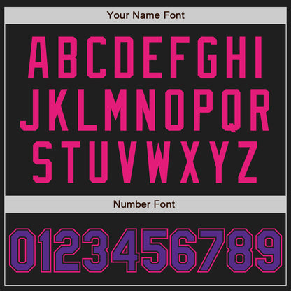 Custom Black Purple-Hot Pink Authentic Baseball Jersey - Sky-Custom