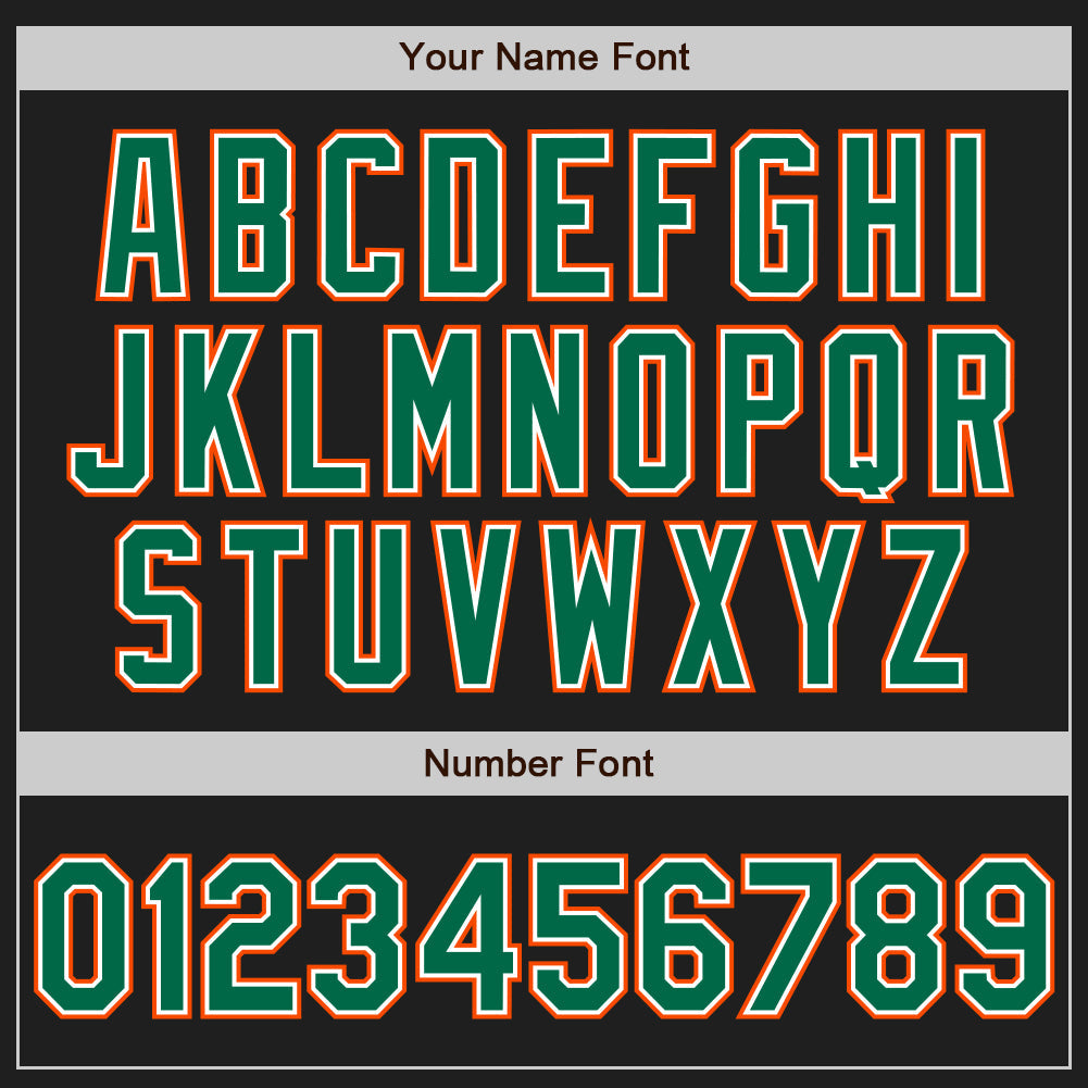 Custom Black Kelly Green-Orange Authentic Baseball Jersey - Sky-Custom