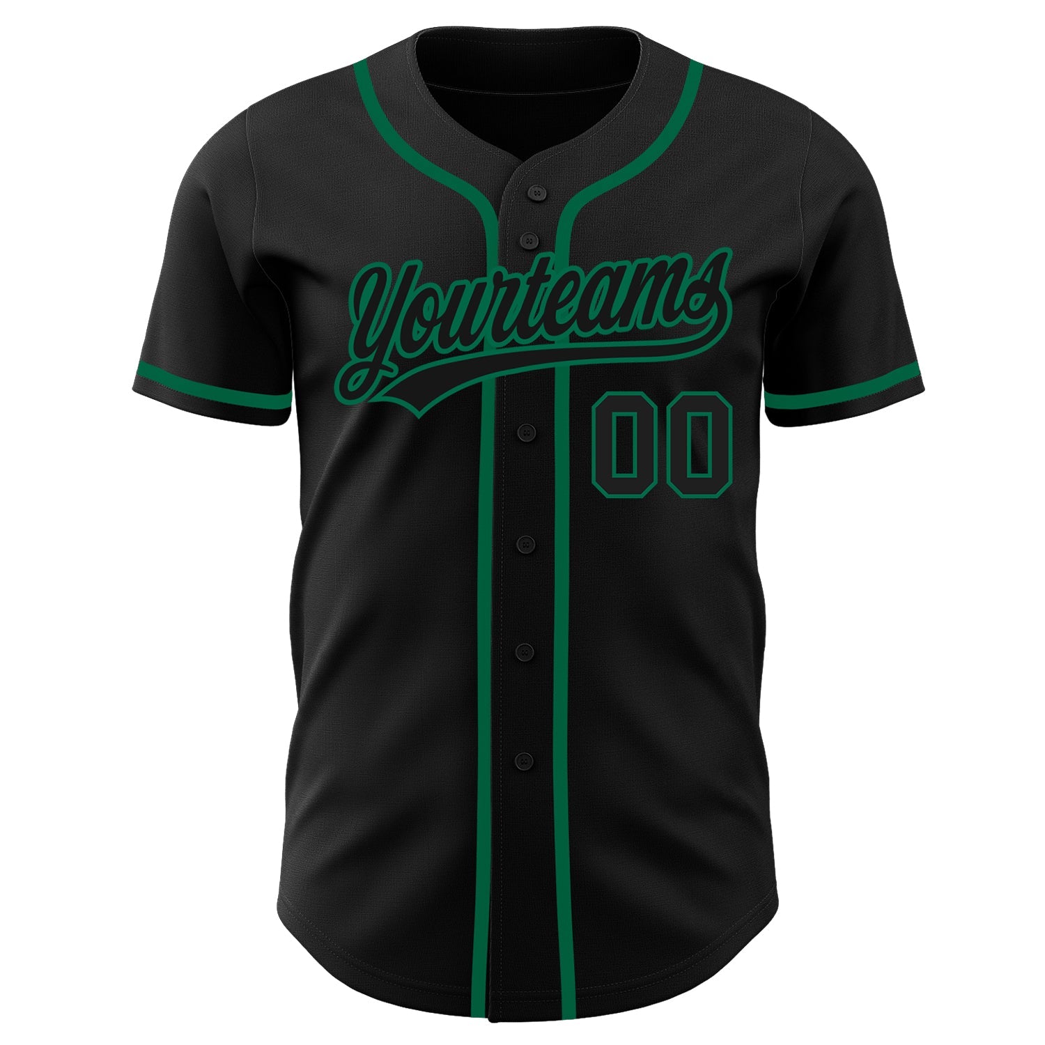 Custom Black Black-Kelly Green Authentic Baseball Jersey - Sky-Custom