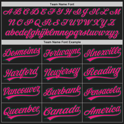 Custom Black Kelly Green-Hot Pink Authentic Baseball Jersey - Sky-Custom