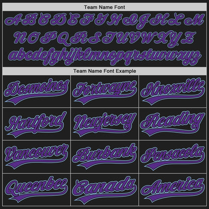 Custom Black Purpe-Light Blue Authentic Baseball Jersey - Sky-Custom