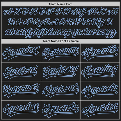 Custom Black Black-Light Blue Authentic Baseball Jersey - Sky-Custom