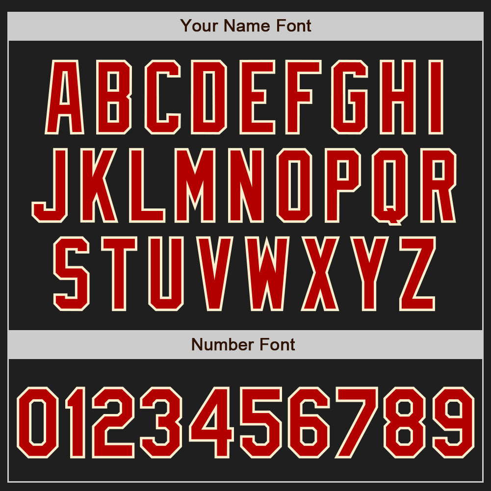 Custom Black Red-Cream Authentic Baseball Jersey - Sky-Custom