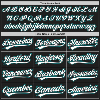 Custom Black White-Teal Authentic Baseball Jersey - Sky-Custom