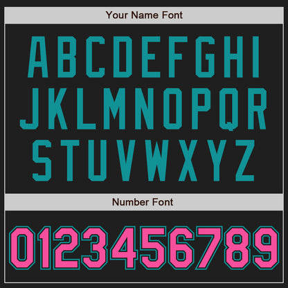 Custom Black Pink-Teal Authentic Baseball Jersey - Sky-Custom