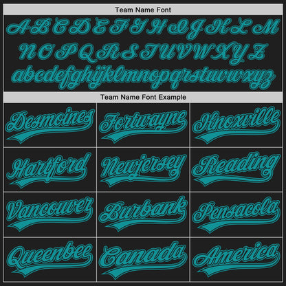 Custom Black Teal Authentic Baseball Jersey - Sky-Custom
