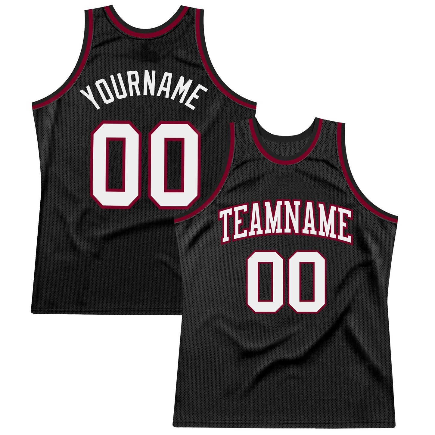 Custom Black White-Maroon Authentic Throwback Basketball Jersey - Sky-Custom