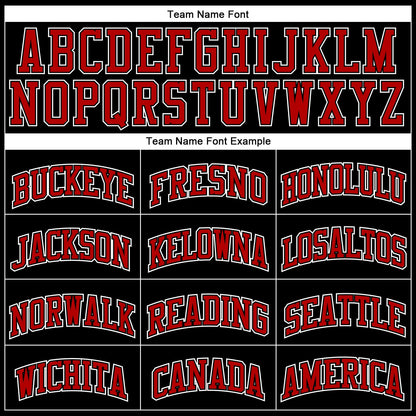 Custom Black Red-White Authentic Throwback Basketball Jersey - Sky-Custom