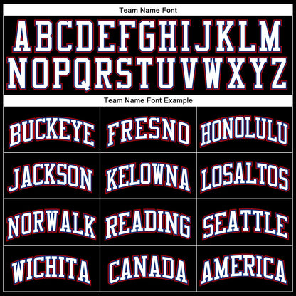 Custom Black White Royal-Red Authentic Throwback Basketball Jersey - Sky-Custom