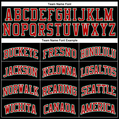 Custom Black Red Pinstripe Kelly Green-Red Authentic Basketball Jersey - Sky-Custom
