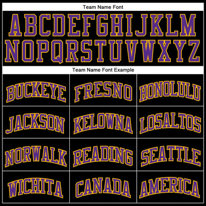 Custom Black Gold Pinstripe Purple-Gold Authentic Basketball Jersey - Sky-Custom