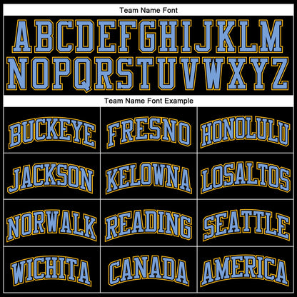 Custom Black Gold Pinstripe Light Blue-Gold Authentic Basketball Jersey - Sky-Custom