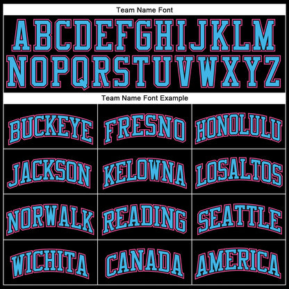 Custom Black Pink Pinstripe Pink-Sky Blue Authentic Basketball Jersey - Sky-Custom