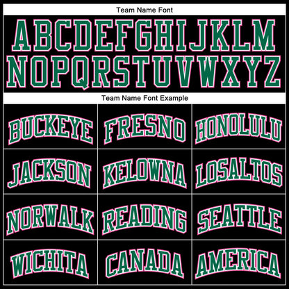 Custom Black Pink Pinstripe Pink-Kelly Green Authentic Basketball Jersey - Sky-Custom