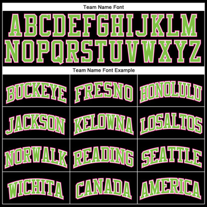 Custom Black Pink Pinstripe Pink-Neon Green Authentic Basketball Jersey - Sky-Custom