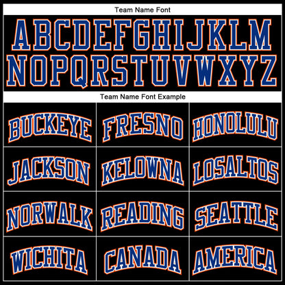 Custom Black Orange Pinstripe Royal-Orange Authentic Basketball Jersey - Sky-Custom