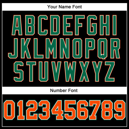 Custom Black Orange Pinstripe Orange-Kelly Green Authentic Basketball Jersey - Sky-Custom
