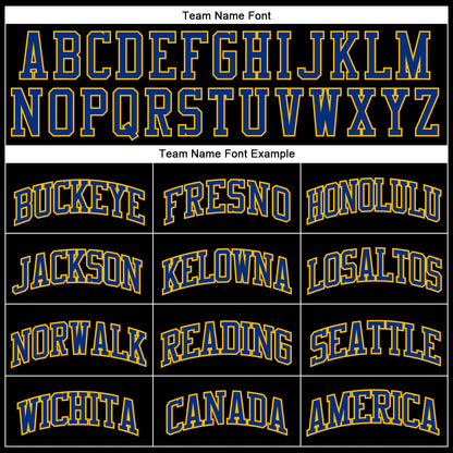 Custom Black Royal Pinstripe Gold-Royal Authentic Basketball Jersey - Sky-Custom