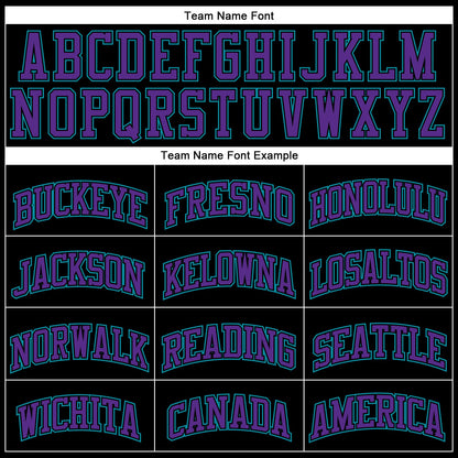 Custom Black Teal Pinstripe Purple-Teal Authentic Basketball Jersey - Sky-Custom