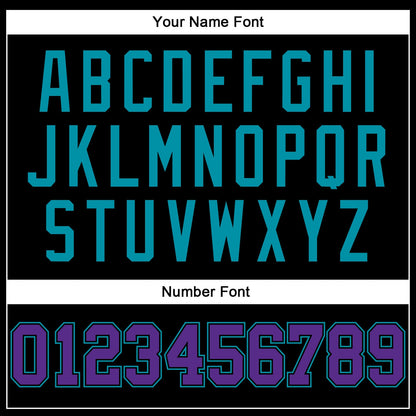 Custom Black Teal Pinstripe Purple-Teal Authentic Basketball Jersey - Sky-Custom