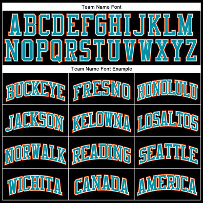 Custom Black Teal Pinstripe Orange-Teal Authentic Basketball Jersey - Sky-Custom