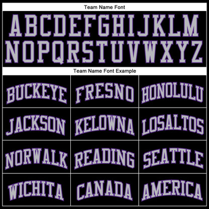 Custom Black Gray Pinstripe Purple-Gray Authentic Basketball Jersey - Sky-Custom