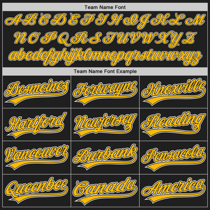 Custom Black Gold Pinstripe Gold-White Authentic Baseball Jersey - Sky-Custom