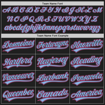 Custom Black Light Blue Pinstripe Pink Authentic Baseball Jersey - Sky-Custom