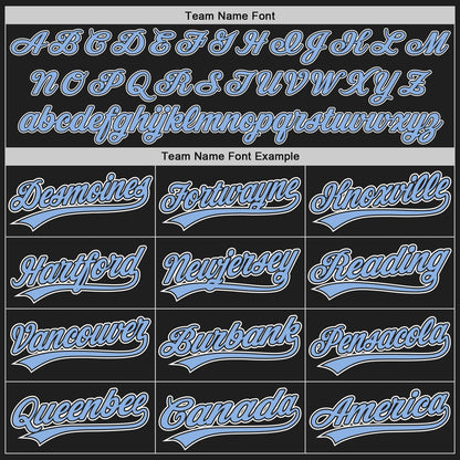 Custom Black Light Blue Pinstripe Light Blue-White Authentic Baseball Jersey - Sky-Custom