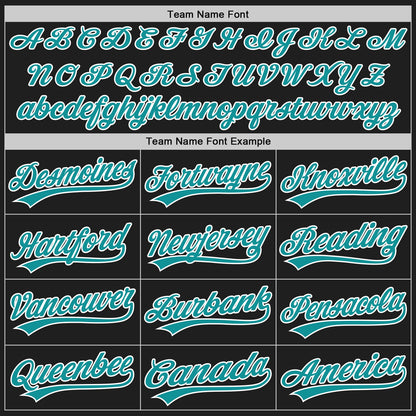Custom Black Teal Pinstripe Teal-White Authentic Baseball Jersey - Sky-Custom