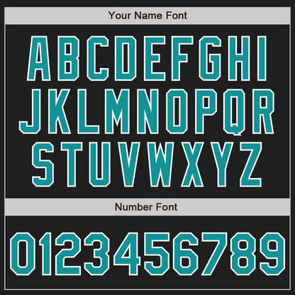 Custom Black Teal Pinstripe Teal-White Authentic Baseball Jersey - Sky-Custom