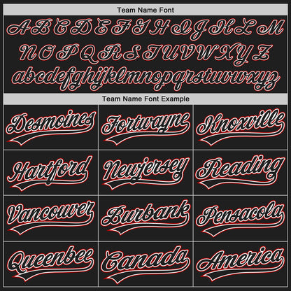 Custom Black Red Pinstripe Black Authentic Baseball Jersey - Sky-Custom