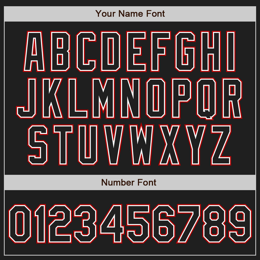 Custom Black Red Pinstripe Black Authentic Baseball Jersey - Sky-Custom