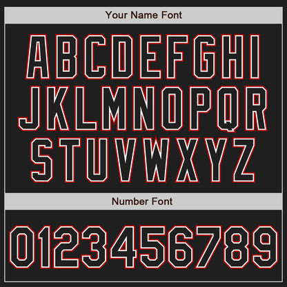 Custom Black Red Pinstripe Black Authentic Baseball Jersey - Sky-Custom