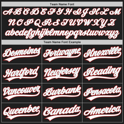Custom Black Gray Pinstripe White-Red Authentic Baseball Jersey - Sky-Custom