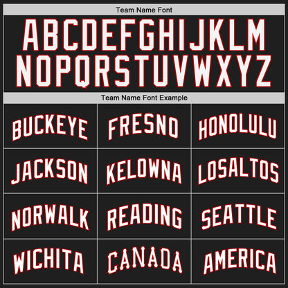Custom Black White-Red Authentic Baseball Jersey - Sky-Custom