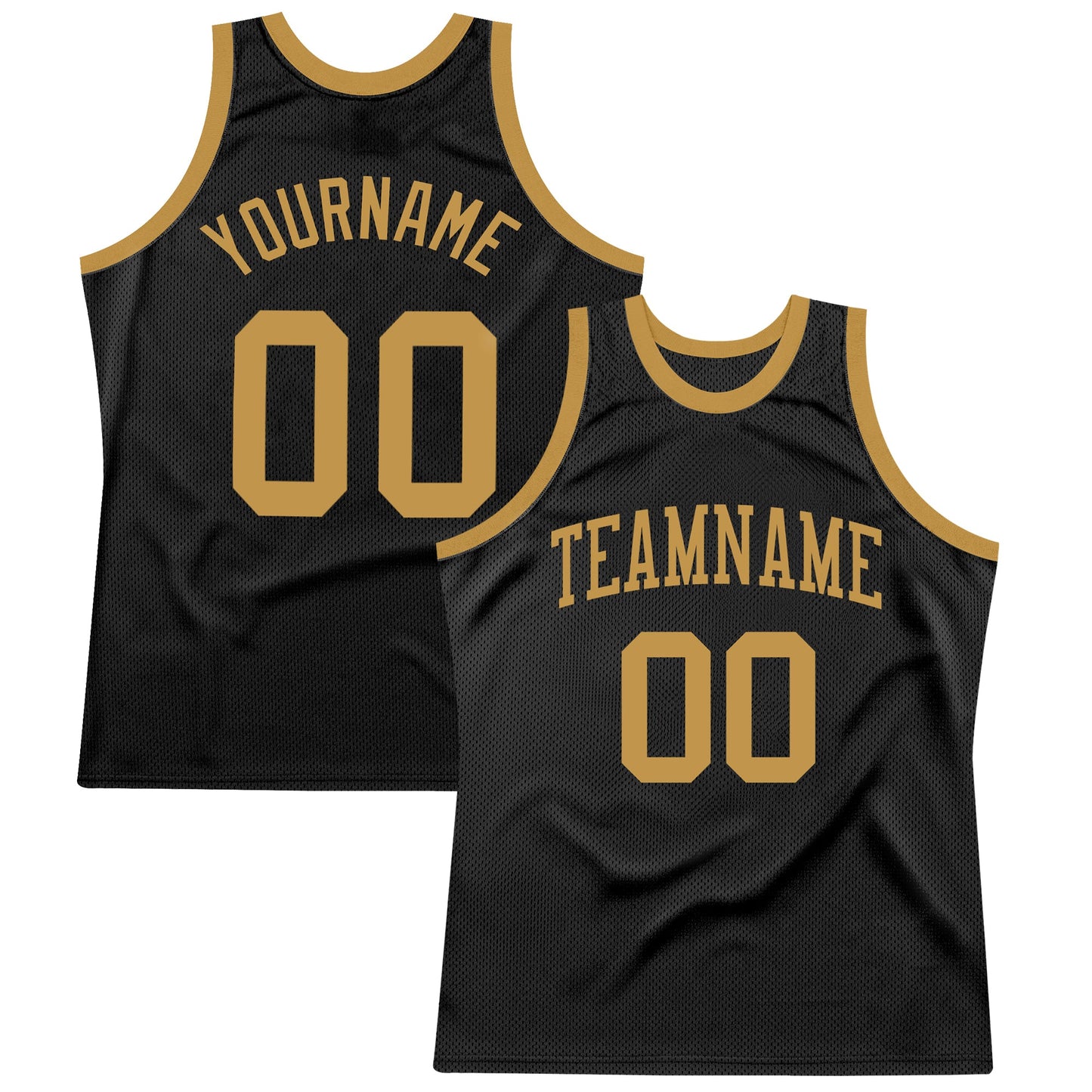 Custom Black Old Gold Authentic Throwback Basketball Jersey - Sky-Custom