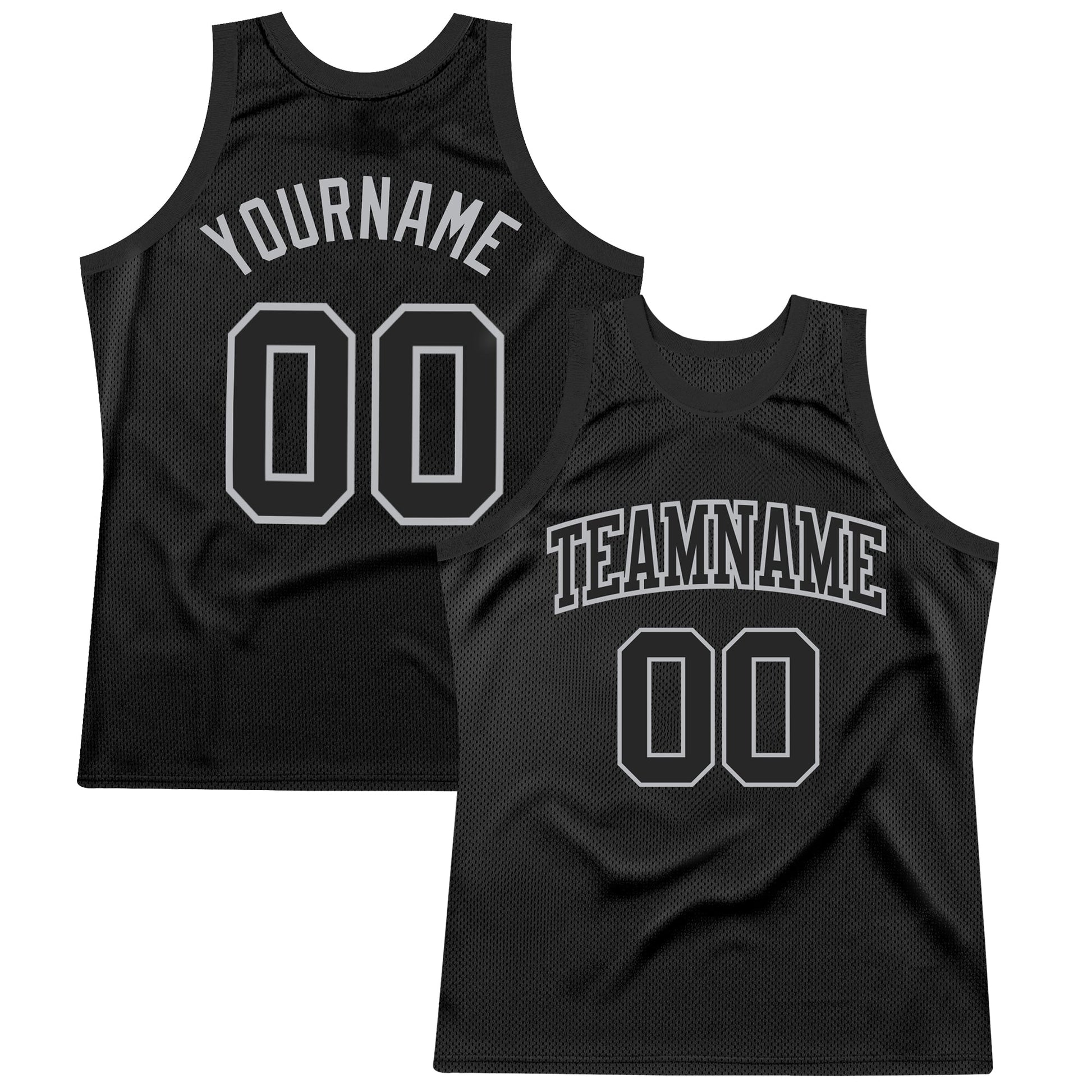 Custom Black Gray Authentic Throwback Basketball Jersey - Sky-Custom