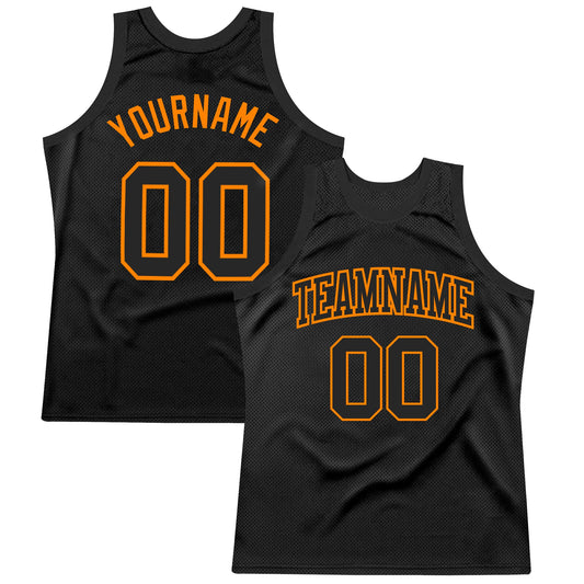 Custom Black Bay Orange Authentic Throwback Basketball Jersey - Sky-Custom